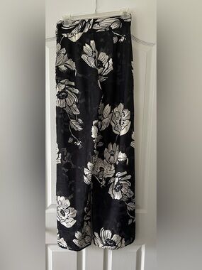 Flynn Skye Black and White Floral Maxi Wide Leg pant